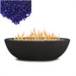 Home Square 2-Piece Set with Fire Bowl & Fire Glass in Stacked Stone/Cobalt Blue