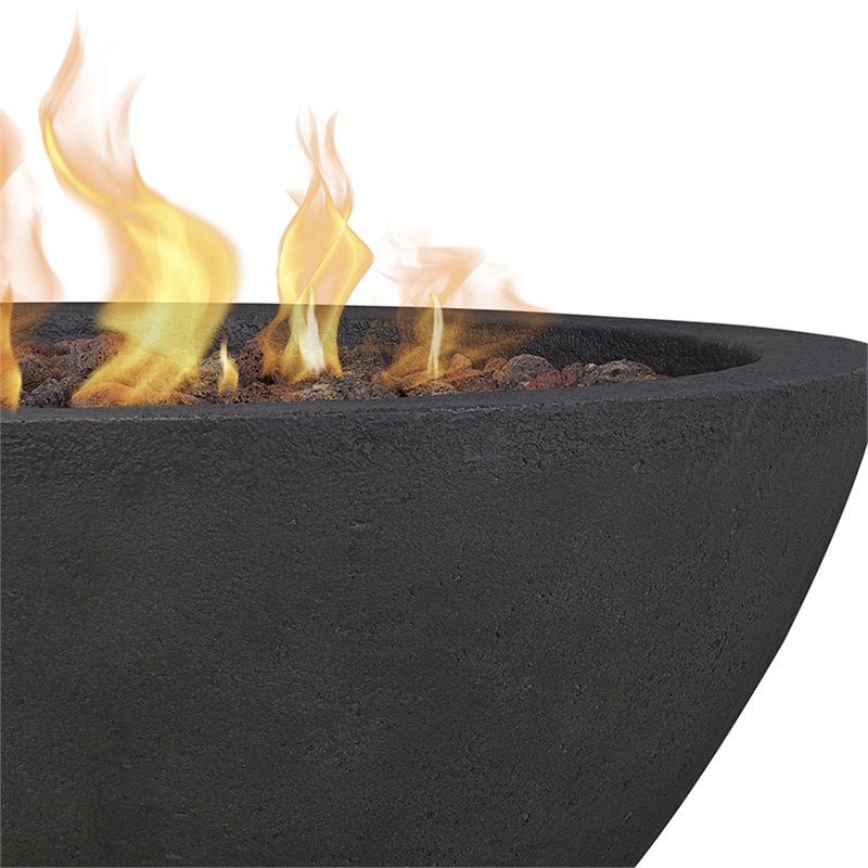 Home Square 2-Piece Set with Fire Pit Bowl & Fire Glass in Shale/Cobalt Blue