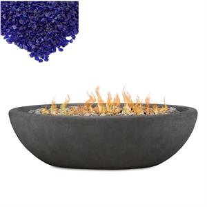 home square 2-piece set with large oval lp metal fire bowl and fire glass