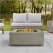 Home Square 2-Piece Set with Square Propane Fire Table Fire Glass
