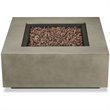 Home Square 2-Piece Set with Square Propane Fire Table Fire Glass