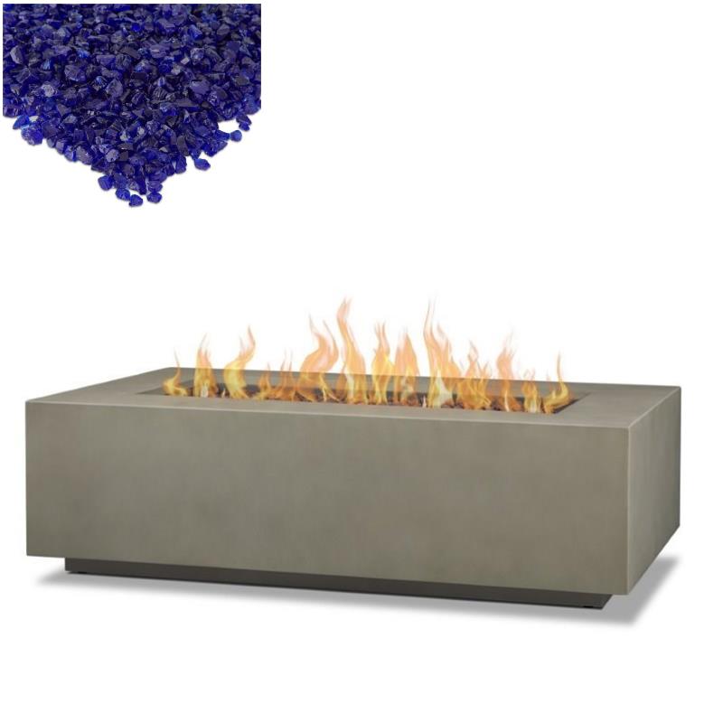 Home Square 2-Piece Set with Large Propane Fire Table Fire Glass