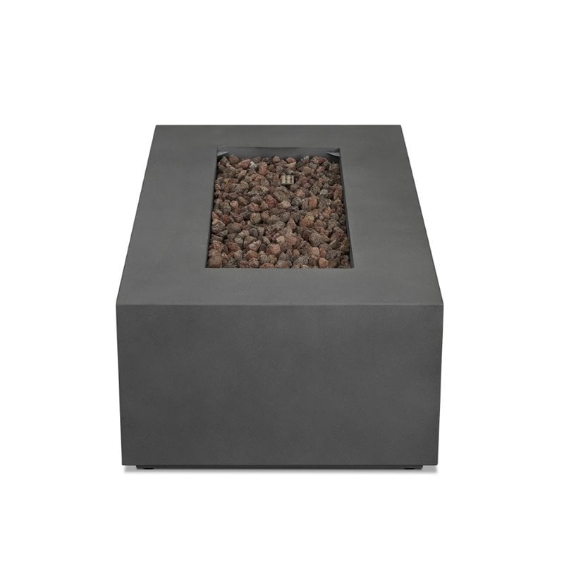 Home Square 2-Piece Set with Small Fire Table & Fire Glass in Slate/Cobalt Blue