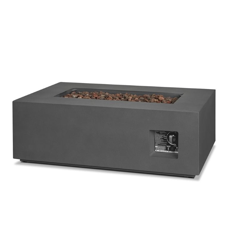 Home Square 2-Piece Set with Small Fire Table & Fire Glass in Slate/Cobalt Blue