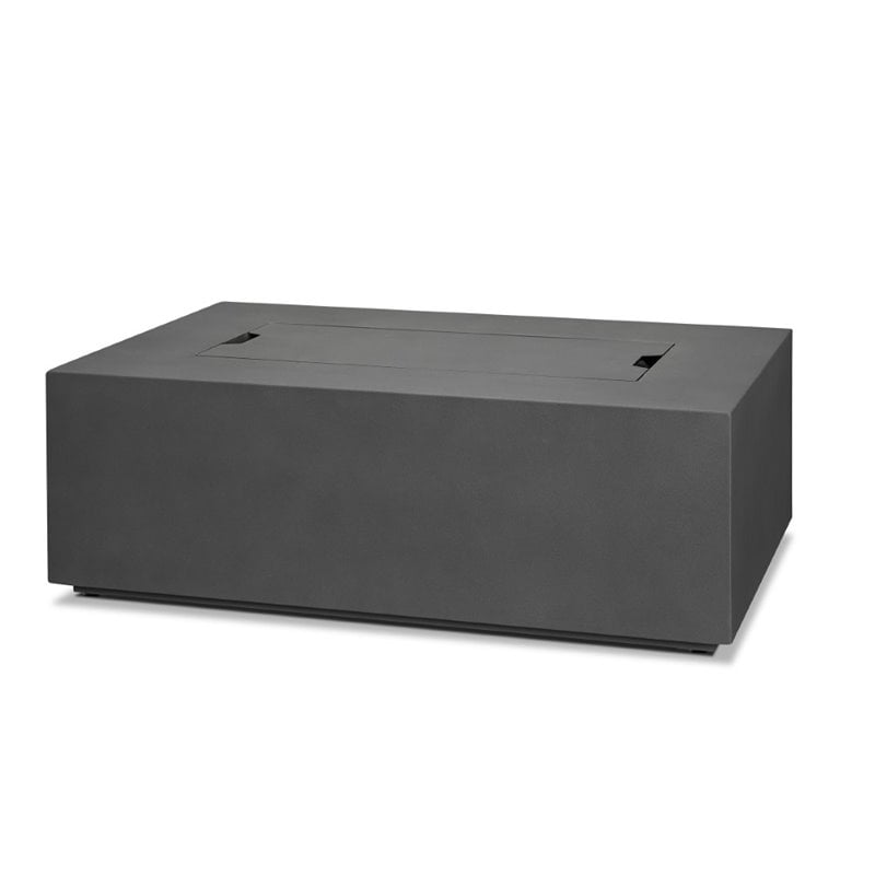 Home Square 2-Piece Set with Small Fire Table & Fire Glass in Slate/Cobalt Blue