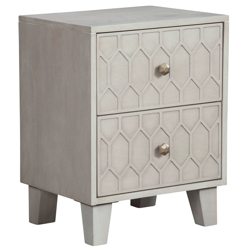 Home Square 3 Piece Set with 2-Drawer Wood Nightstand and 5-Drawer Chest