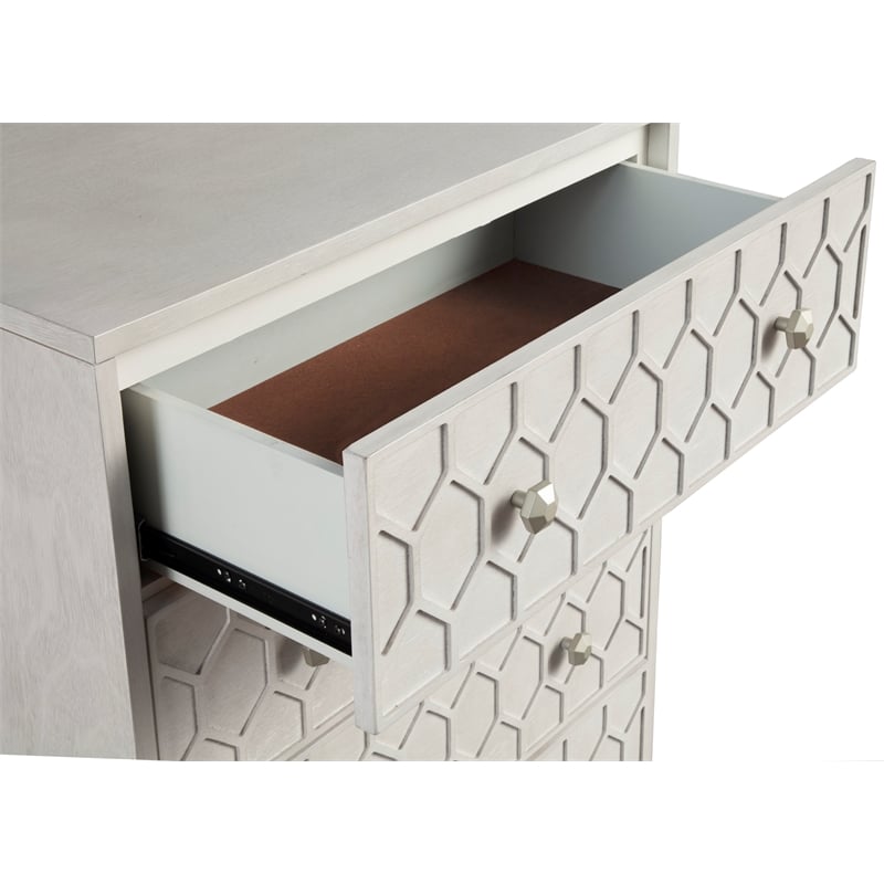 Home Square 3 Piece Set with 2-Drawer Wood Nightstand and 5-Drawer Chest