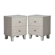 Home Square 3 Piece Set with 2-Drawer Wood Nightstand and 5-Drawer Chest