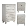 Home Square 3 Piece Set with 2-Drawer Wood Nightstand and 5-Drawer Chest