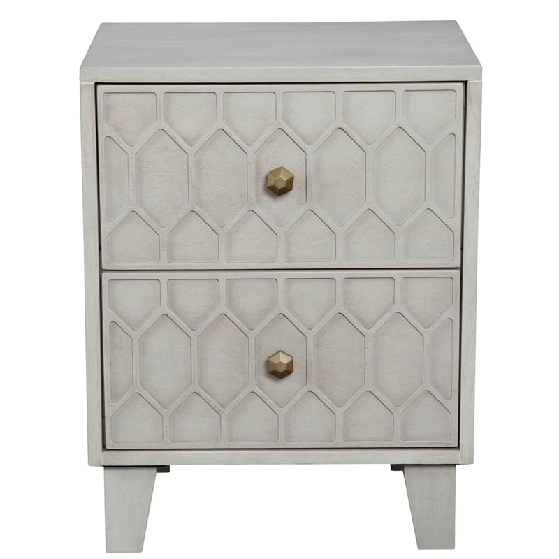 Home Square 3 Piece Set with 2-Drawer Wood Nightstand and 5-Drawer Chest