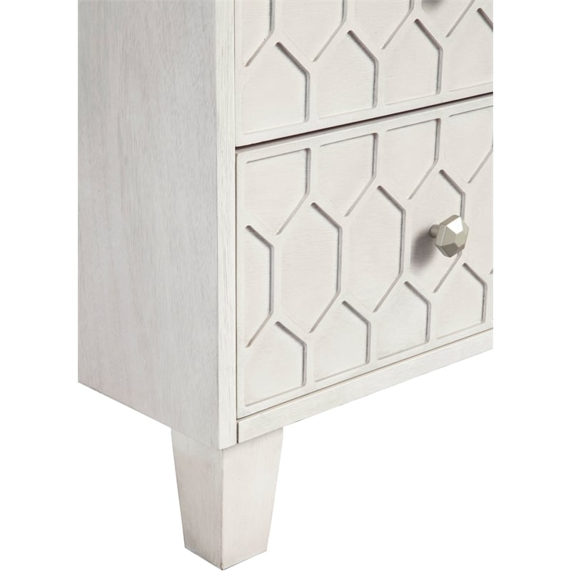 Home Square 3 Piece Set with 2-Drawer Wood Nightstand and 5-Drawer Chest