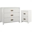 Home Square 2-Piece Furniture Set with Nightstand and 3-Drawer Kids Dresser