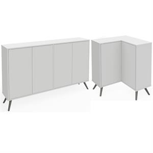 home square 2-piece set with storage console table & corner storage cabinet
