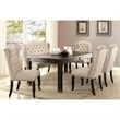 Sinuata 3-Piece Black and Gray Wood Dining Table and 2 Tufted Side Chair Set