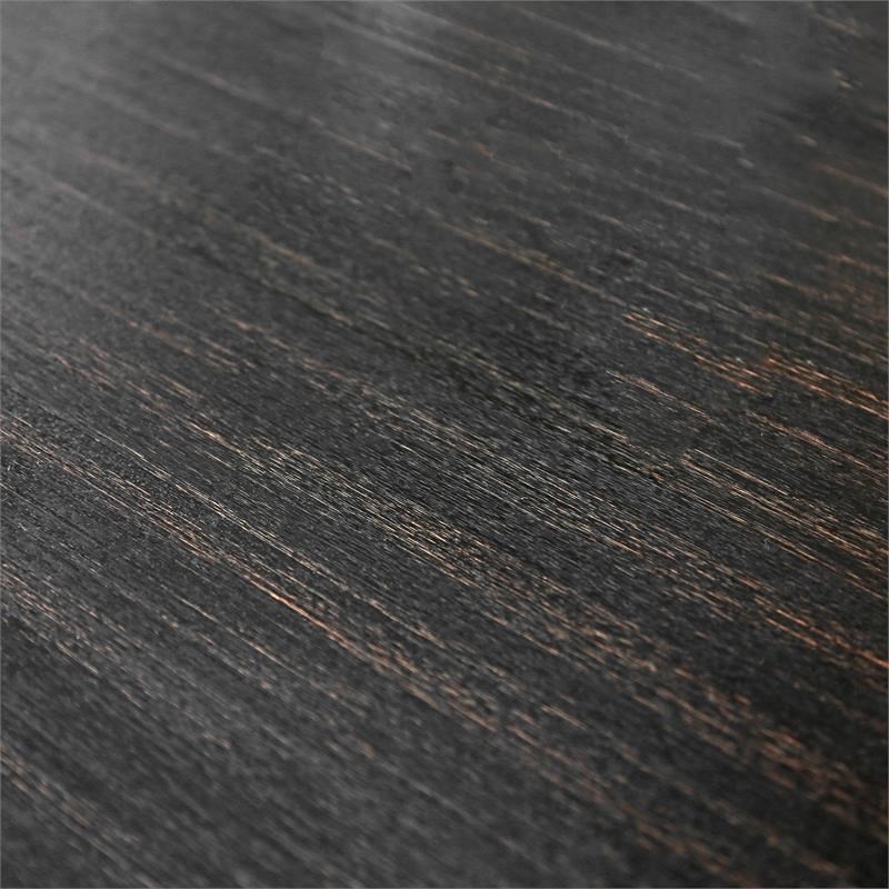 Sinuata 5-Piece Black and Beige Wood Dining Table and 2 Tufted Side Chair Set