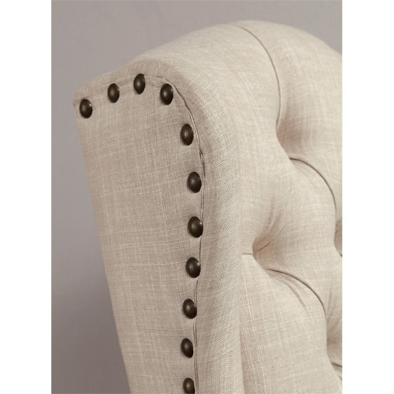 Sinuata 5-Piece Black and Beige Wood Dining Table and 2 Tufted Side Chair Set