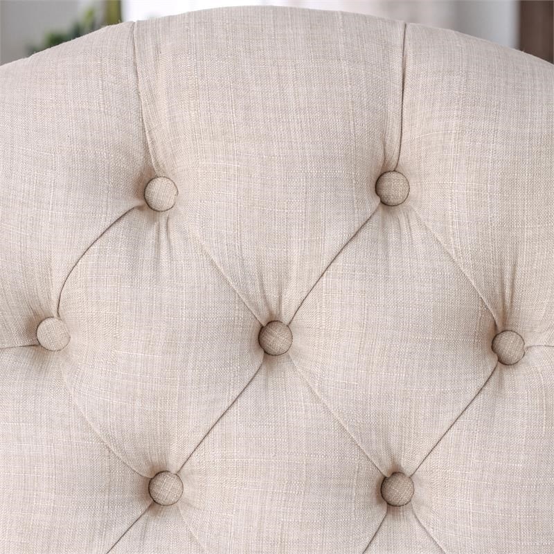 Sinuata 5-Piece Black and Beige Wood Dining Table and 2 Tufted Side Chair Set