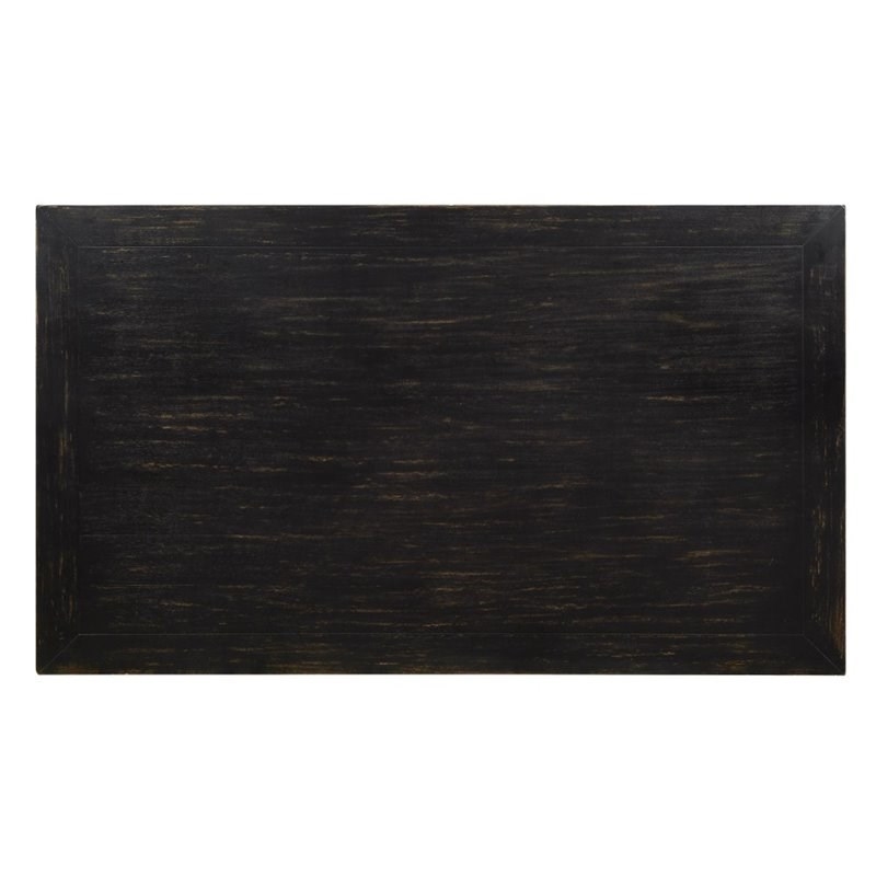 Sinuata 5-Piece Black and Beige Wood Dining Table and 2 Tufted Side Chair Set