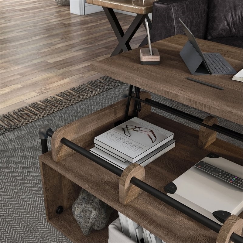 Kan weerstaan Kanon Doodskaak Dennis 2-Piece Oak Wood Lift-top Coffee Table and Storage End Table Set |  Cymax Business