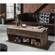 Edwards 2-Piece Oak Wood Storage Coffee Table and 70-Inch TV Stand Set