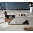 Menster 2-Piece Oak Wood Storage Coffee Table and 70-Inch TV Stand Set