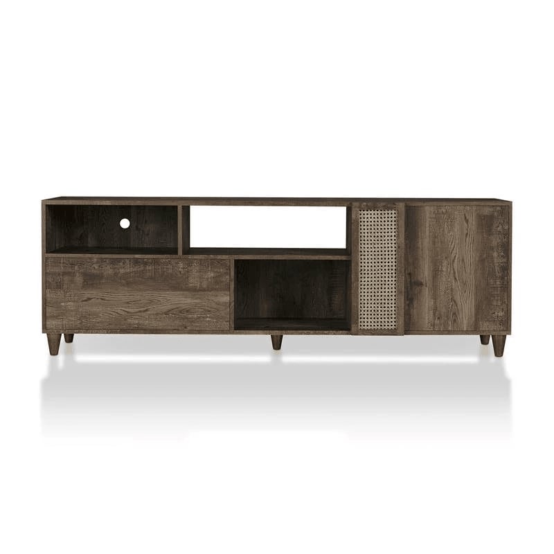 Menster 2-Piece Oak Wood Storage Coffee Table and 70-Inch TV Stand Set