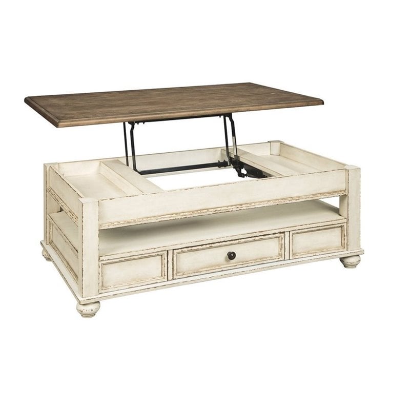 Home Square 2-Piece Set with Lift Top Coffee Table & End Table with USB Ports