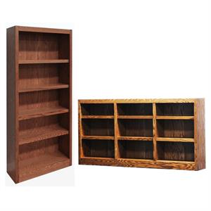 Home Square 2-Piece Set with 72&quot Tall 5-Shelf Bookcase Tall Triple Wide Bookcase