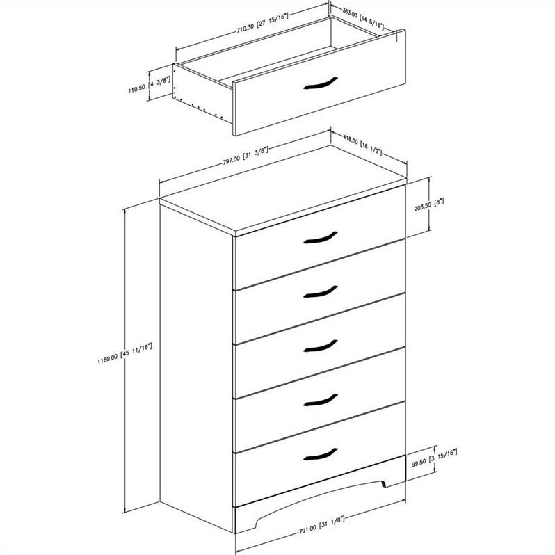 Home Square 3-Piece Set with Queen Storage Bed Nightstand and 5-Drawer Chest