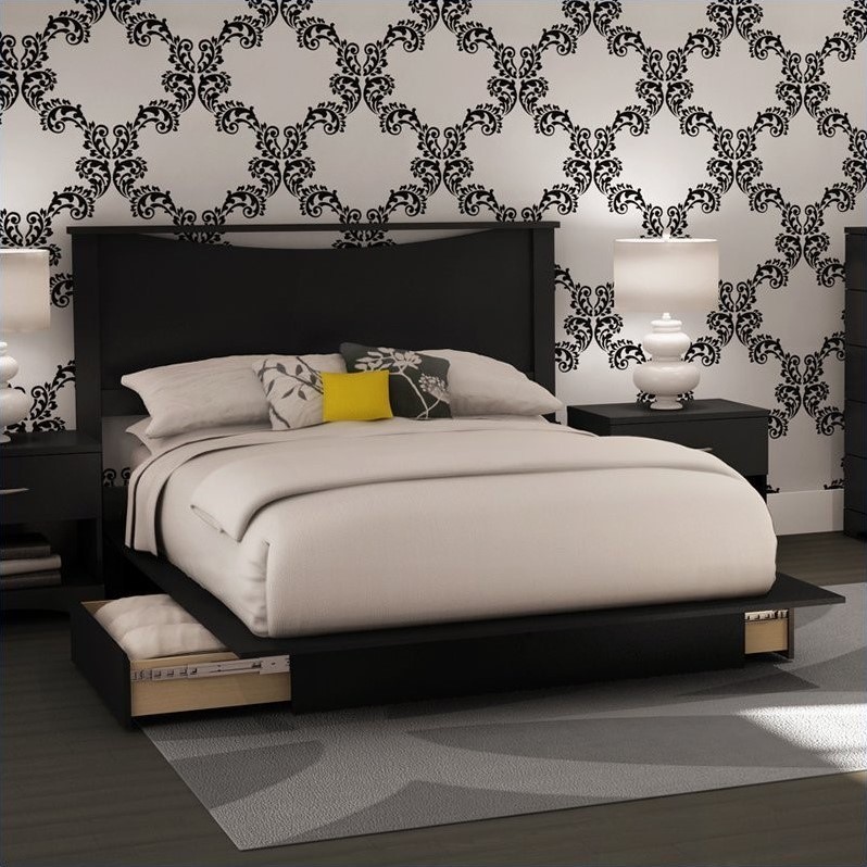 Home Square 3-Piece Set with Queen Storage Bed Nightstand and Double Dresser