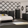 Home Square 3-Piece Set with Nightstand Single Lingerie Chest & Double Dresser
