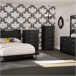 Home Square 2-Piece Set with 1-Drawer Nightstand Single 6-Drawer Lingerie Chest