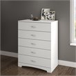 Home Square 3-Piece Set with Nightstand 5-Drawer Chest & Double Dresser in White