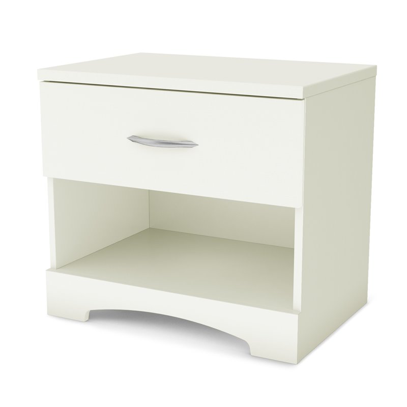 Home Square 2-Piece Set with Full Queen Storage Bed and Nightstand in Pure White