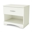 Home Square 2-Piece Set with Full Queen Storage Bed and Nightstand in Pure White