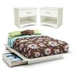 Home Square 3-Piece Set with Full Queen Storage Bed 2 Nightstands in Pure White