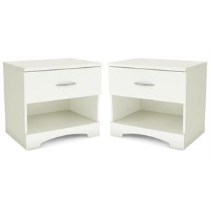 Home Square 2-Piece Furniture Nightstand Set in Pure White Finish