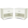 Home Square 2-Piece Furniture Nightstand Set in Pure White Finish