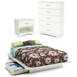 home square 3-piece set with full queen storage bed nightstand & 5-drawer chest