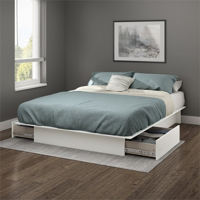 Home Square 3-Piece Set with Full Queen Storage Bed Nightstand & Double Dresser