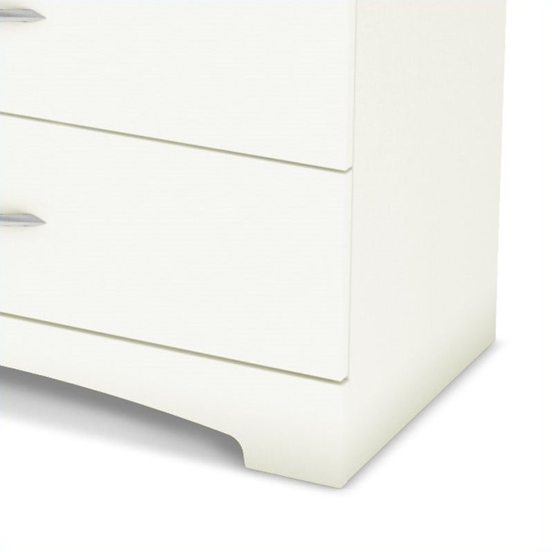 Home Square 2-Piece Set with Nightstand and 5-Drawer Chest in Pure White Finish