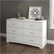 Home Square 2-Piece Furniture Set with Nightstand and 6-Drawer Double Dresser