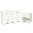 Home Square 2-Piece Furniture Set with Nightstand and 6-Drawer Double Dresser