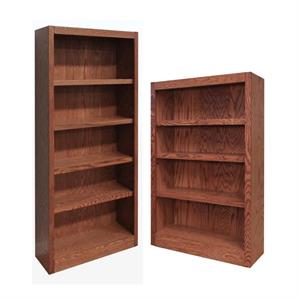 Home Square 2-Piece Set with 72&quot Tall Bookcase & 48&quot Tall 4-Shelf Bookcase