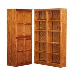Home Square 2-Piece Set with Storage Cabinet & 72&quot Tall 10-Shelf Double Bookcase