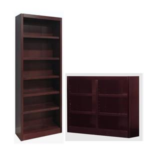 Home Square 2-Piece Set with 84&quot Tall 6-Shelf Bookcase & Tall Double Bookcase