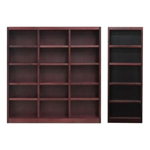 Home Square 2-Piece Set with 72&quot Tall Triple Wide Bookcase & 72&quot Tall Bookcase