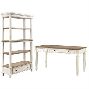 Home Square 2-Piece Furniture Set with 4 Shelf Bookcase & Lift Top Writing Desk
