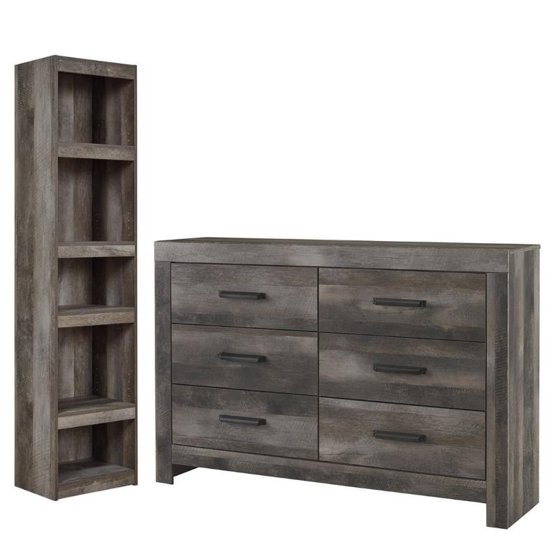 Home Square 2-Piece Set with Engineered Wood Pier & 6 Drawer Double Dresser