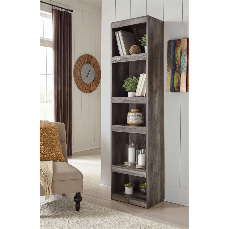 Home Square 2-Piece Set with Engineered Wood Pier & 5 Drawer Chest in Gray